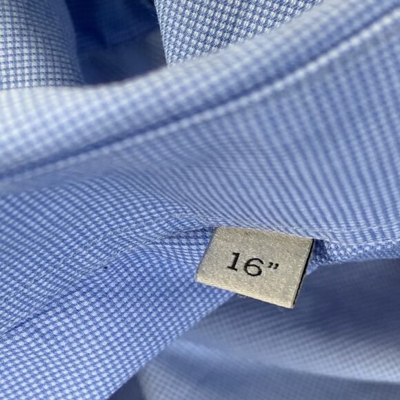 Share Gieves & Hawkes Men Shirt Shirt 16 Blue Casual Button Up Long Sleeve Workw - Picture 3 of 9